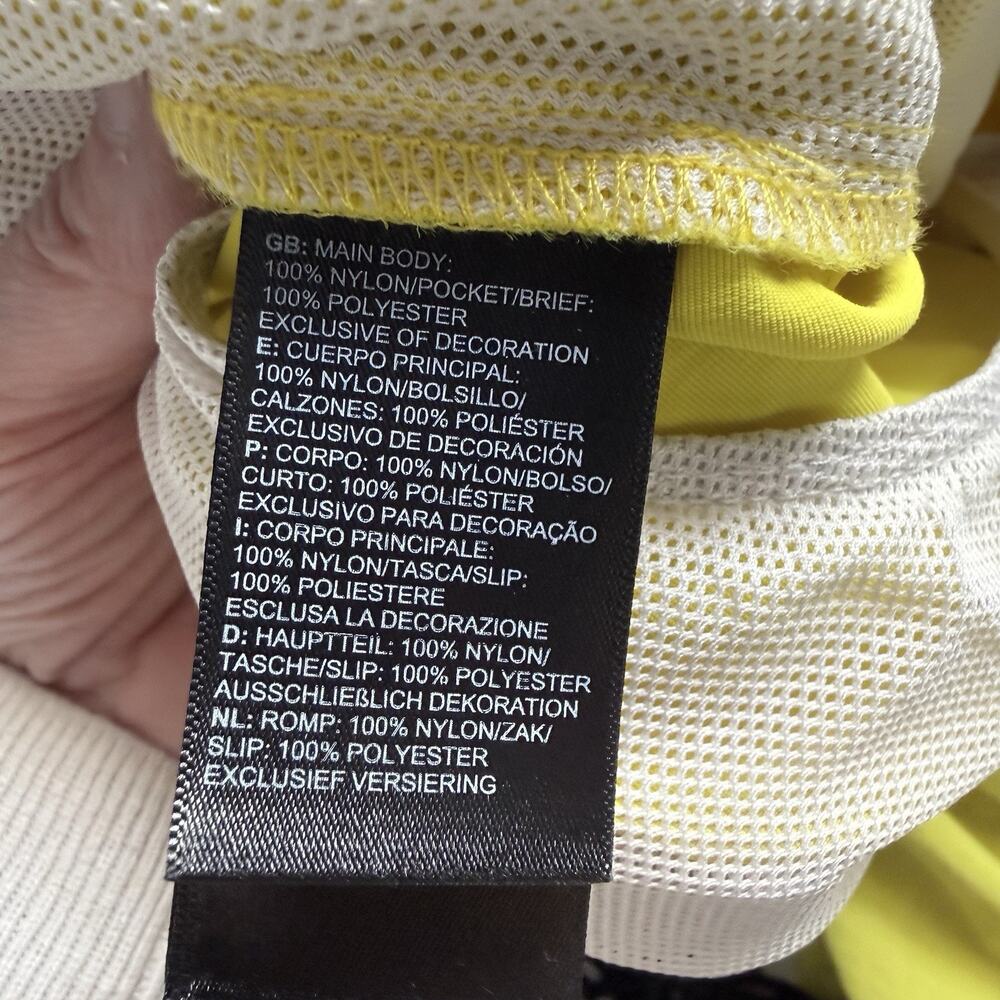 The North Face Swim Trunks Mens Large Yellow Nylon Mesh Lined Logo Board Shorts - Picture 7 of 12